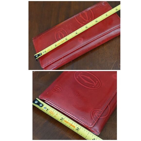 Cartier Happy Birthday Red Bordeaux Patent Leather Wallet - Picture 4 of 16